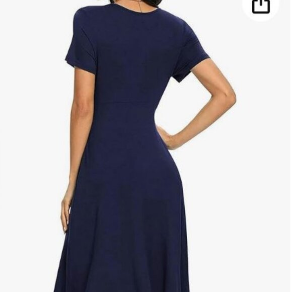 PP Young Casual Flutter V-Neck Solid A Line Dress with Pockets Size L - Picture 2 of 11